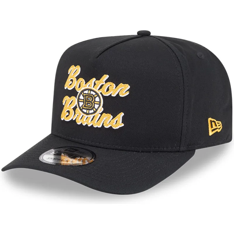 cappellino-curvo-nero-snapback-9fifty-a-frame-chainstitch-di-boston-bruins-nhl-di-new-era