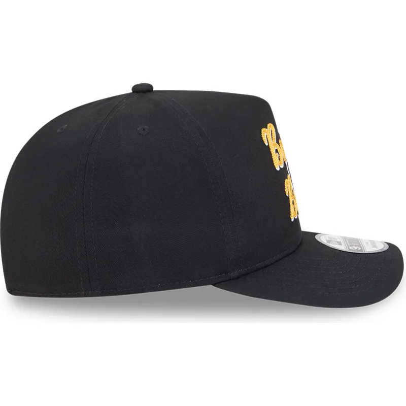 cappellino-nero-con-visiera-curva-snapback-9fifty-a-frame-chainstitch-dei-boston-bruins-nhl-di-new-era