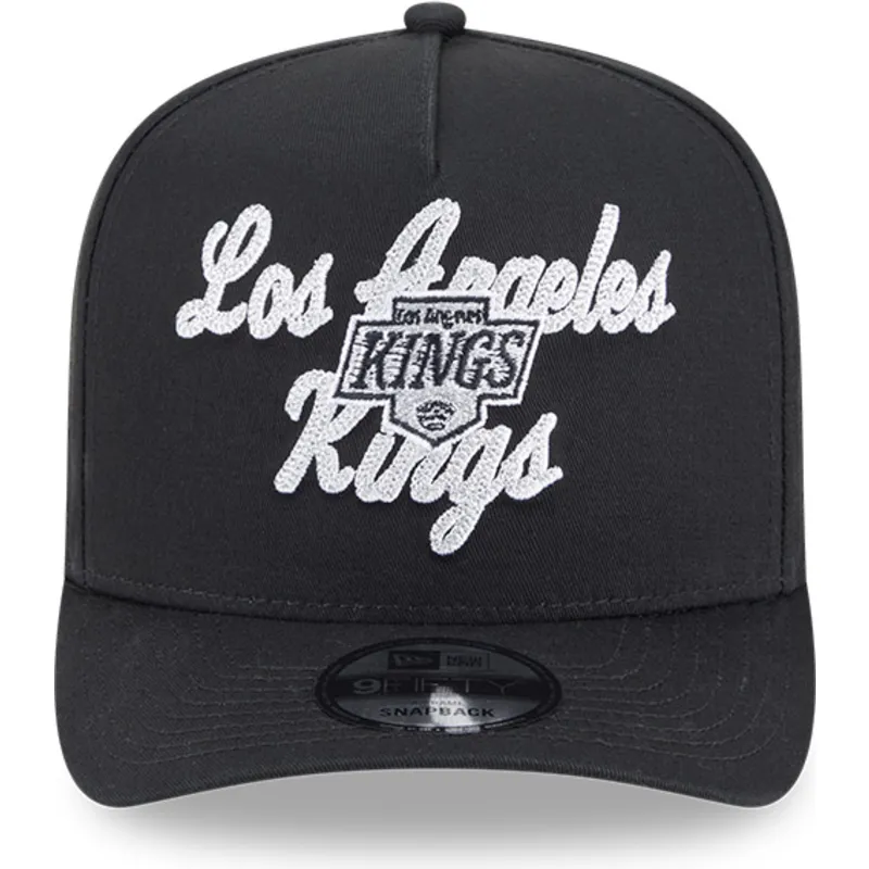 cappellino-curvo-nero-snapback-9fifty-a-frame-chainstitch-dei-los-angeles-kings-nhl-di-new-era