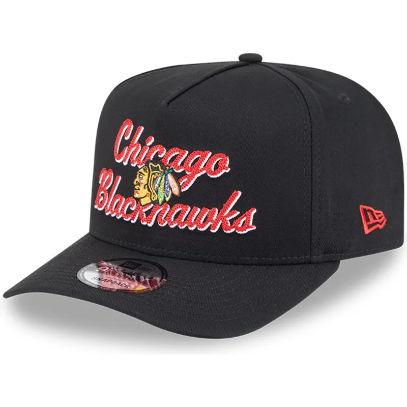 schwarze-snapback-kappe-mit-gebogenem-schirm-9fifty-a-frame-chainstitch-der-chicago-blackhawks-nhl-von-new-era