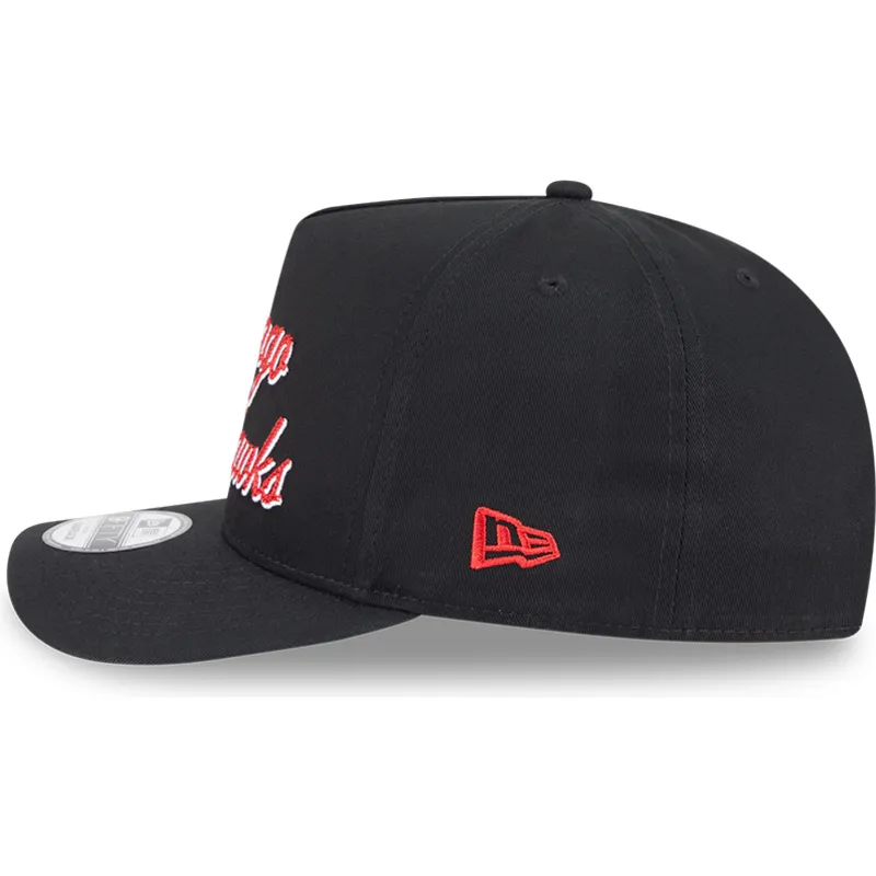 cappellino-nero-snapback-9fifty-a-frame-chainstitch-dei-chicago-blackhawks-nhl-di-new-era