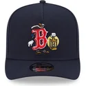 casquette-courbee-bleue-marine-snapback-9fifty-a-frame-cartoon-boston-red-sox-mlb-new-era