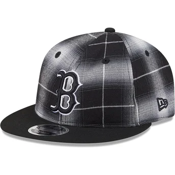 Cap plată black snapback 9FIFTY Retro Crown Plaid de Boston Red Sox MLB de New Era