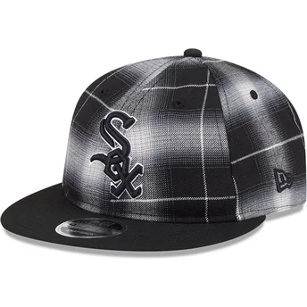 Svart platt snapback-keps 9FIFTY Retro Crown Plaid från Chicago White Sox MLB av New Era