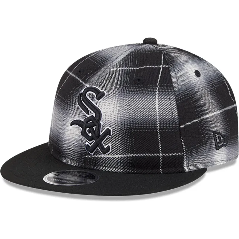 svart-platt-snapback-keps-9fifty-retro-crown-plaid-fran-chicago-white-sox-mlb-av-new-era