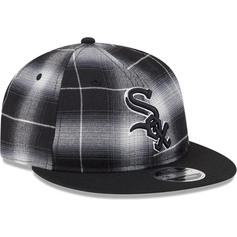svart-platt-snapback-keps-9fifty-retro-crown-plaid-fran-chicago-white-sox-mlb-av-new-era