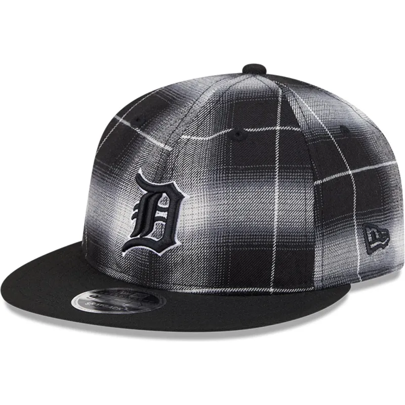 cappellino-nero-snapback-piatto-9fifty-retro-crown-plaid-dei-detroit-tigers-mlb-di-new-era