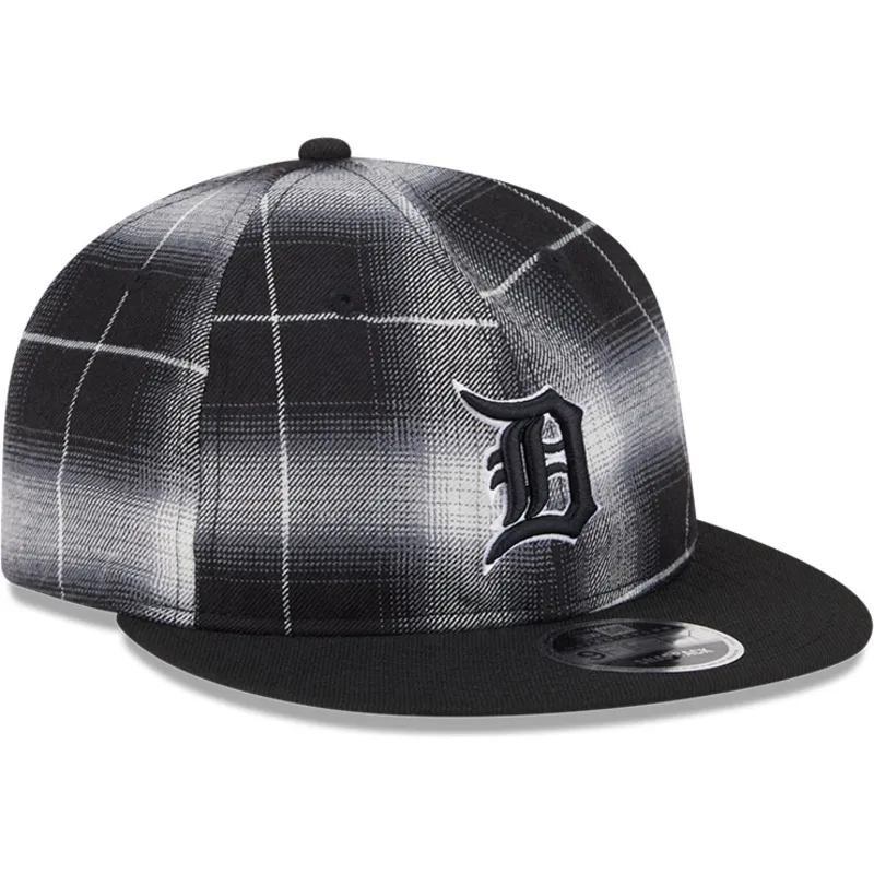 schwarze-snapback-kappe-9fifty-retro-crown-plaid-der-detroit-tigers-mlb-von-new-era
