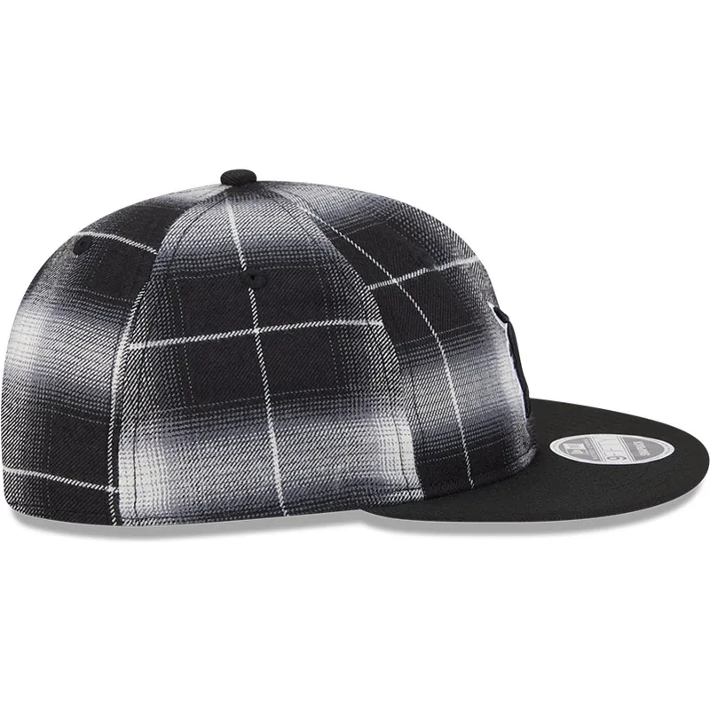 cappello-piatto-nero-snapback-9fifty-retro-crown-plaid-dei-detroit-tigers-mlb-di-new-era