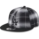 svart-platt-snapback-keps-9fifty-retro-crown-plaid-fran-los-angeles-dodgers-mlb-av-new-era
