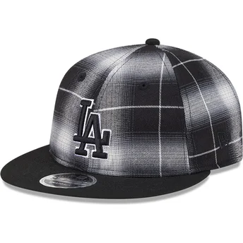 Czarna czapka z płaskim daszkiem snapback 9FIFTY Retro Crown Plaid Los Angeles Dodgers MLB od New Era