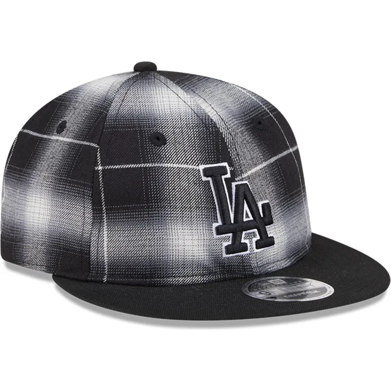 cappello-nero-snapback-9fifty-retro-crown-plaid-dei-los-angeles-dodgers-mlb-di-new-era