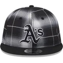 cappellino-nero-snapback-9fifty-retro-crown-plaid-degli-oakland-athletics-mlb-di-new-era