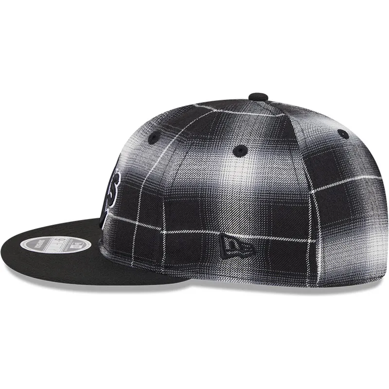 cappellino-nero-snapback-9fifty-retro-crown-plaid-degli-oakland-athletics-mlb-di-new-era
