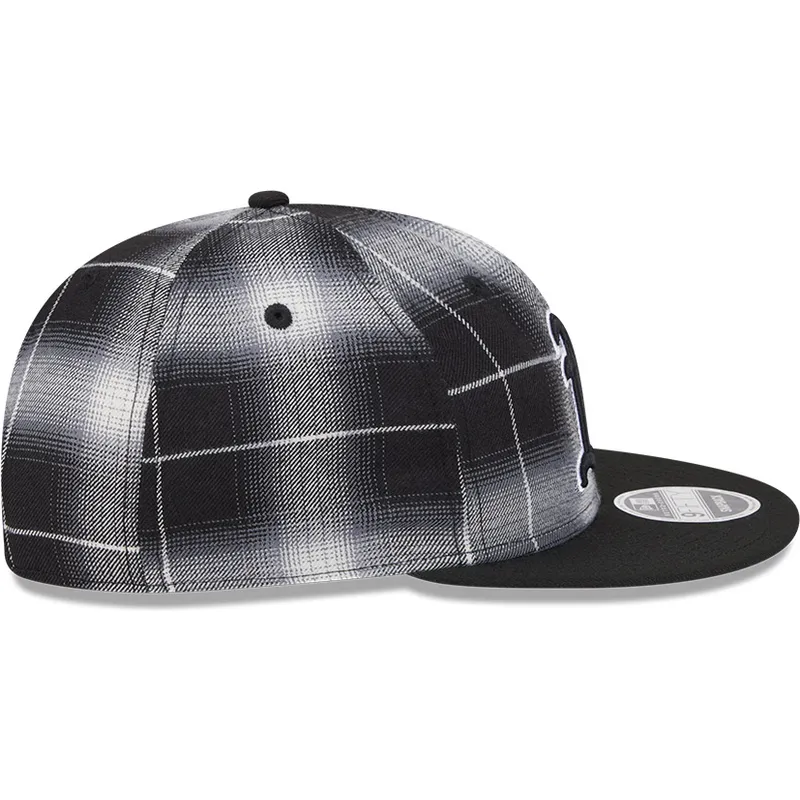 cappellino-nero-snapback-9fifty-retro-crown-plaid-degli-oakland-athletics-mlb-di-new-era