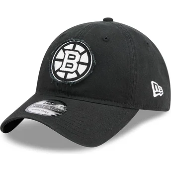Cappellino curvo nero regolabile 9TWENTY Stamp dei Boston Bruins NHL di New Era