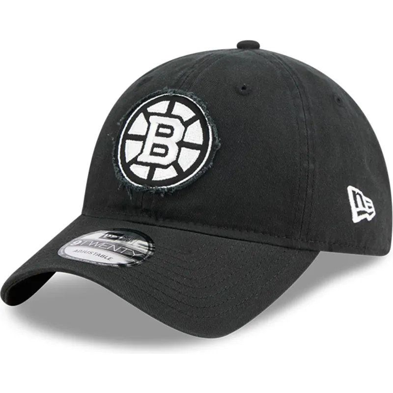 schwarze-verstellbare-9twenty-kappe-mit-gebogenem-schirm-boston-bruins-nhl-von-new-era