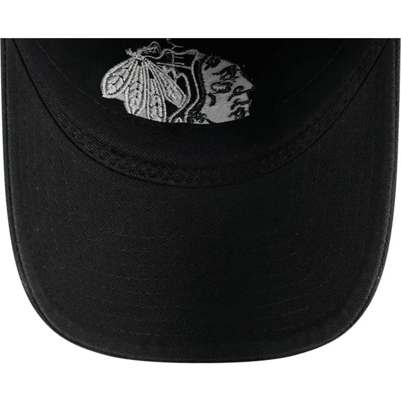 cappellino-curvo-nero-regolabile-9twenty-stamp-dei-chicago-blackhawks-nhl-di-new-era