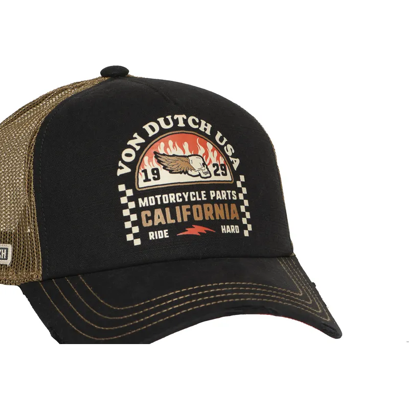 von-dutch-schwarze-und-braune-trucker-kappe-crew25