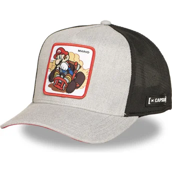 Cappellino trucker grigio e nero Mario Kart SMK3 VRO Super Mario Bros. di Capslab
