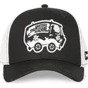 schwarze-und-weisse-trucker-kappe-the-mystery-machine-sd3-van-scooby-doo-von-capslab