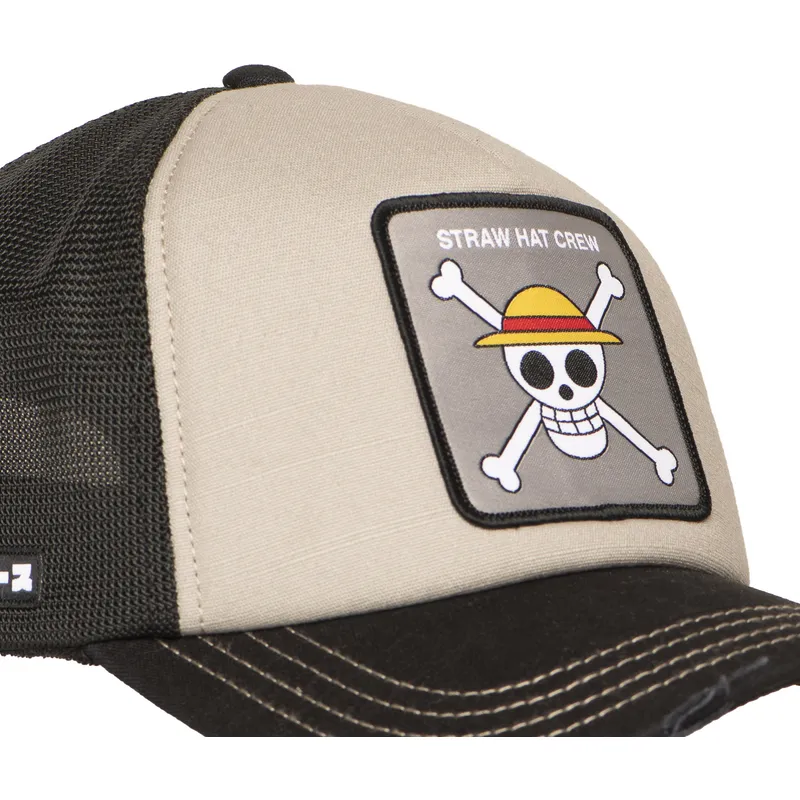 cappello-trucker-beige-e-nero-straw-hat-pirates-op6-str-one-piece-di-capslab