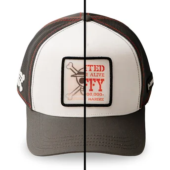 Capslab Monkey D. Luffy OP6 SKU One Piece White and Black Trucker Hat