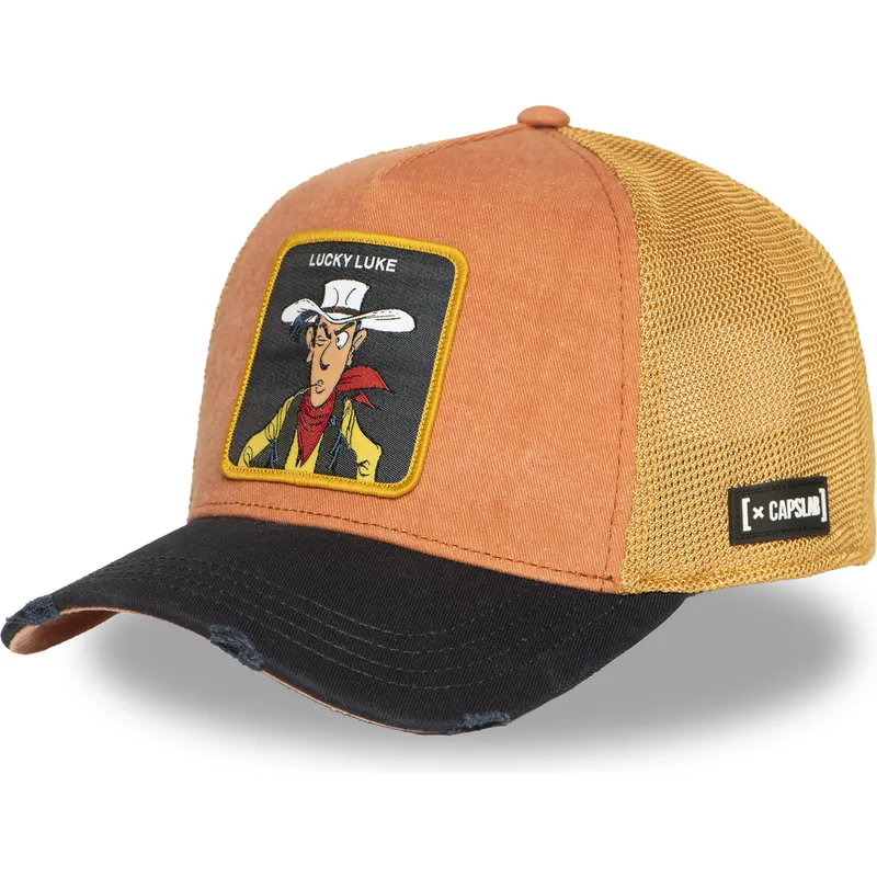 truckerkeps-orange-och-svart-lucky-luke-lck2-lob-fran-capslab
