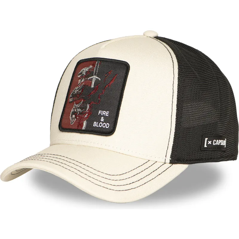 cappello-trucker-beige-e-nero-casa-targaryen-fire-and-blood-got-tar-il-trono-di-spade-di-capslab