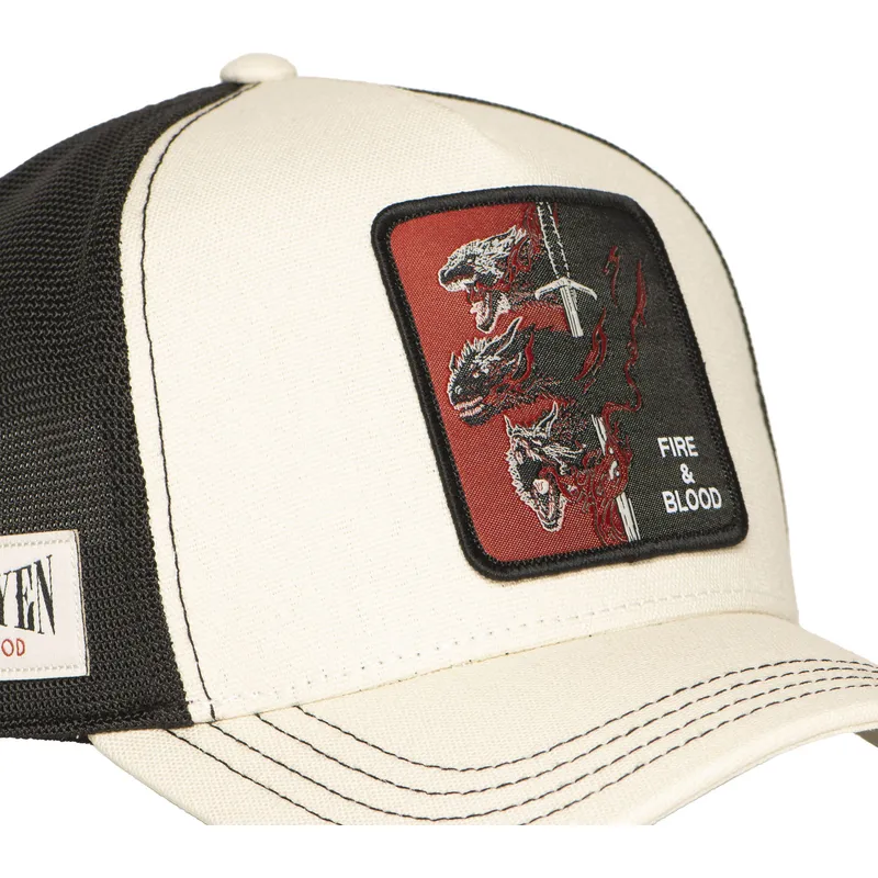 cappello-trucker-beige-e-nero-casa-targaryen-fire-and-blood-got-tar-il-trono-di-spade-di-capslab