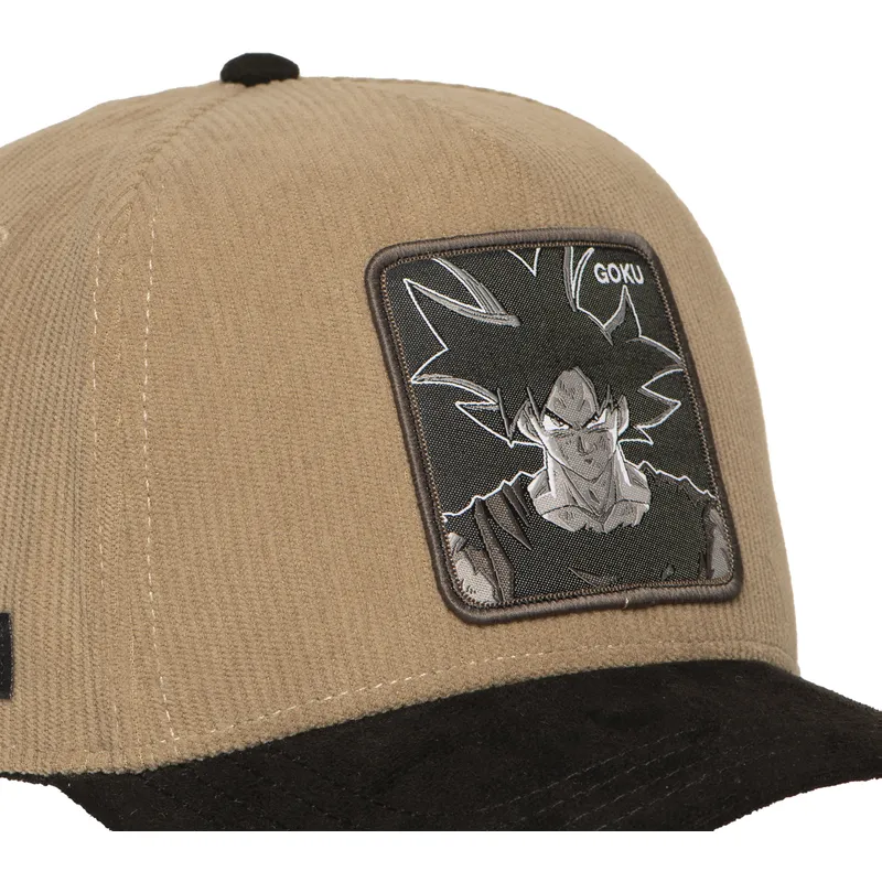 cappellino-curvo-marrone-e-nero-snapback-son-goku-dbs7-uni-dragon-ball-di-capslab