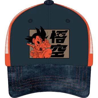 Cappellino trucker blu e arancione Son Goku Bambino DB6...