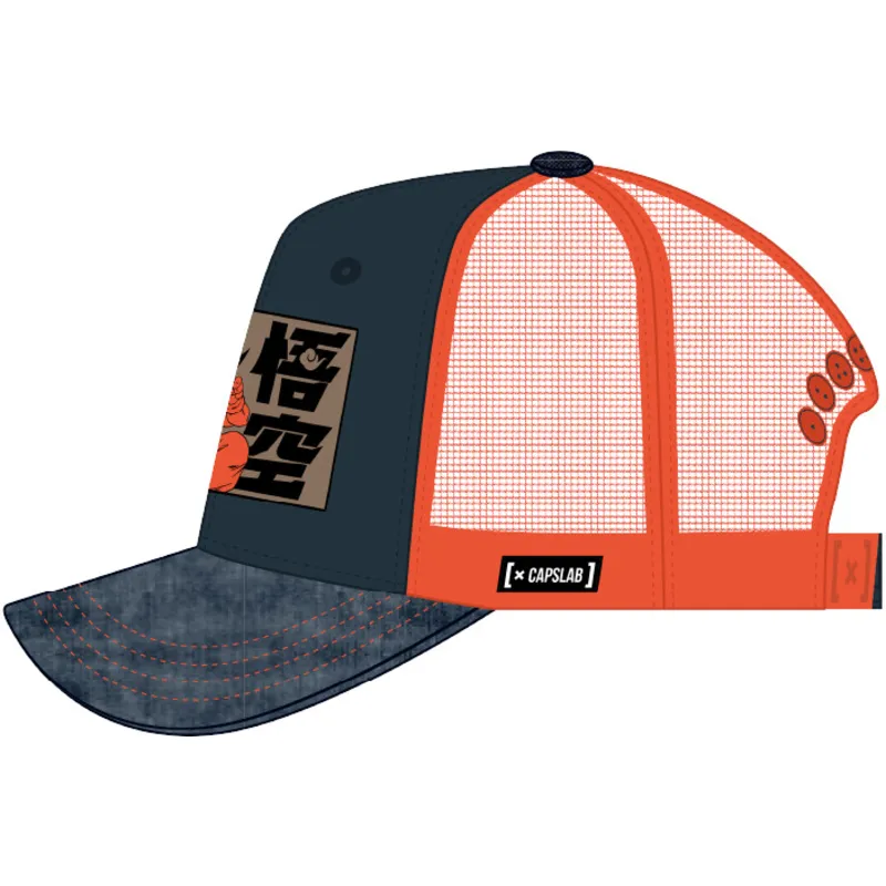 trucker-cap-blau-und-orange-son-goku-kind-db6-kid-dragon-ball-von-capslab