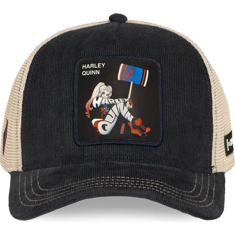 berretto-trucker-nero-e-beige-harley-quinn-dc10-har-dc-comics-di-capslab