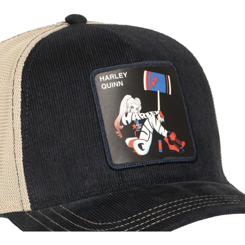 berretto-trucker-nero-e-beige-harley-quinn-dc10-har-dc-comics-di-capslab