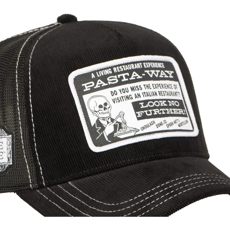 cappellino-trucker-nero-pasta-way-btj-pas-beetlejuice-di-capslab