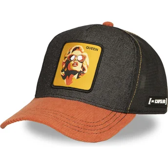Casquette trucker noire et marron Marilyn Monroe Queen FAM QUE Famous Capslab