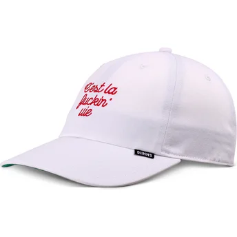 Cappellino bianco regolabile con visiera curva C'est La Fuckin Vie di Djinns