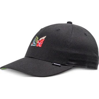 Schwarze verstellbare gebogene Kappe M-Flowers von Djinns