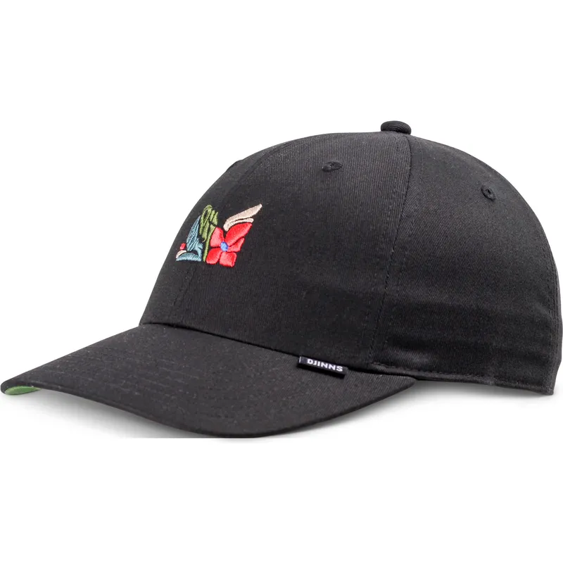 cappello-curvo-nero-regolabile-m-flowers-di-djinns