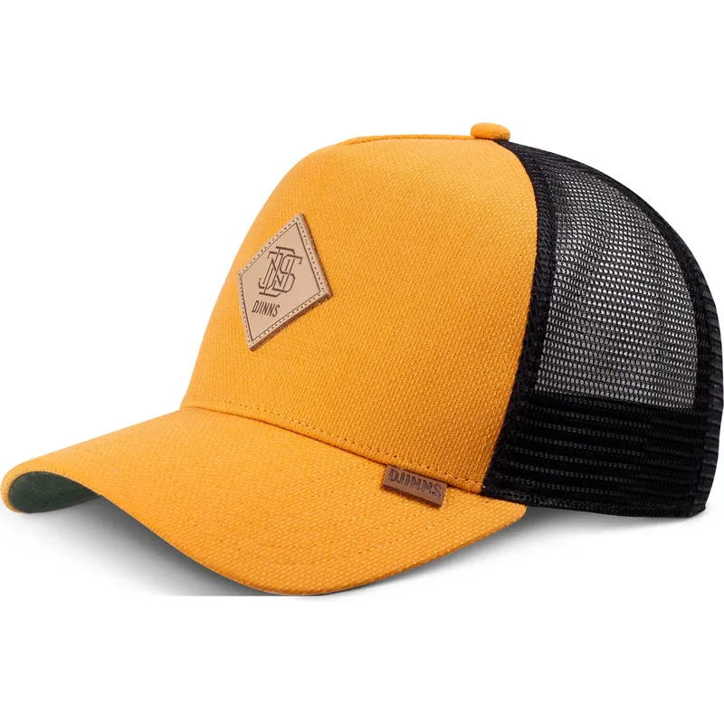 djinns-plainlace-hft-gelbe-und-schwarze-trucker-kappe
