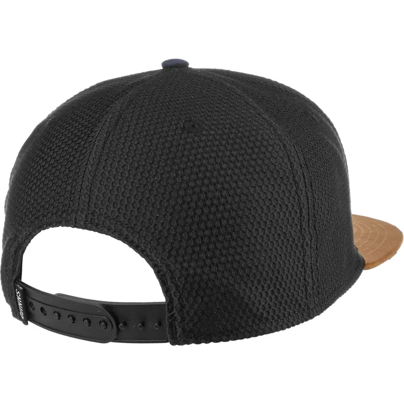 cappello-piatto-nero-e-marrone-snapback-honey-knit-di-djinns