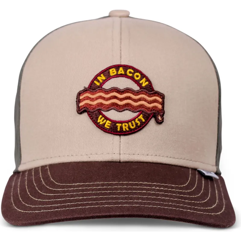 gebogene-mehrfarbige-snapback-kappe-fur-kinder-food-bacon-basic-von-djinns