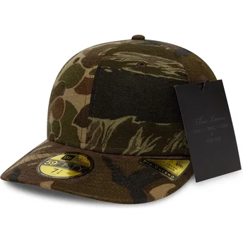 Șepci curbată camuflaj fitted 59FIFTY Pre-Curved Brushed Cotton Three Looms Woodland de New Era
