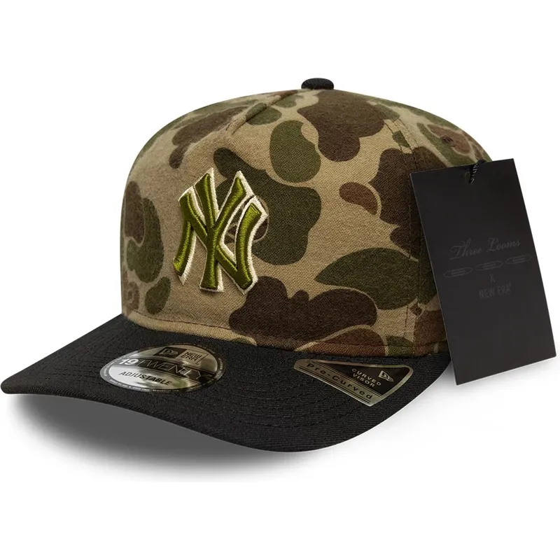 verstellbare-gebogene-tarnkappe-19twenty-brushed-cotton-three-looms-duck-der-new-york-yankees-mlb-von-new-era