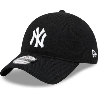 Czarna zakrzywiona czapka z daszkiem regulowana 9TWENTY Merino Wool Yarn New York Yankees MLB od New Era