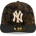 epci-curbata-negru-fitted-59fifty-low-profile-floral-cord-three-looms-printed-corduroy-de-new-york-yankees-mlb-de-new-era