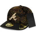 epci-curbata-negru-fitted-59fifty-low-profile-floral-cord-three-looms-printed-corduroy-de-atlanta-braves-mlb-de-new-era