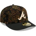 cappellino-curvo-nero-chiuso-59fifty-low-profile-floral-cord-three-looms-printed-corduroy-di-atlanta-braves-mlb-di-new-era