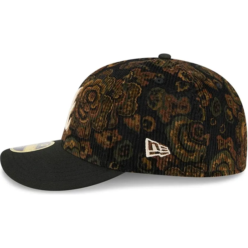 schwarze-gebogene-passformkappe-59fifty-low-profile-floral-cord-three-looms-bedruckter-kord-von-atlanta-braves-mlb-von-new-era